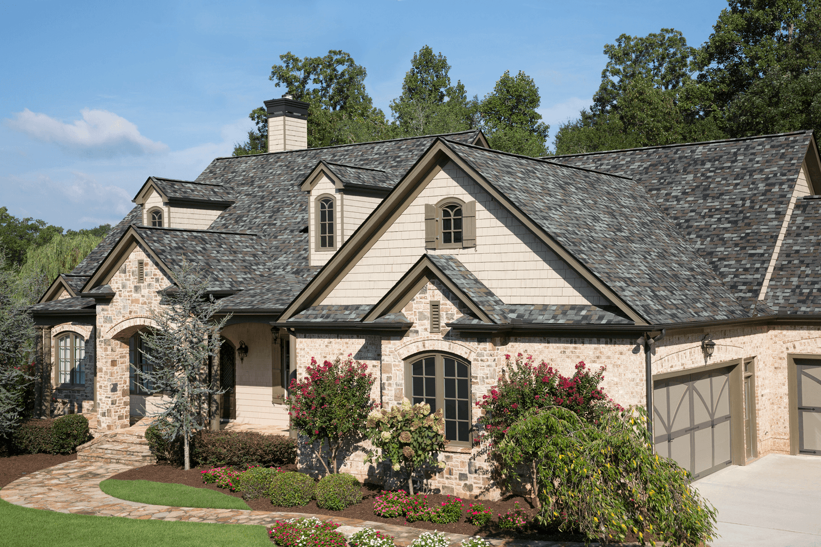 A Houston home with a freshly installed Owens Corning shingle roof